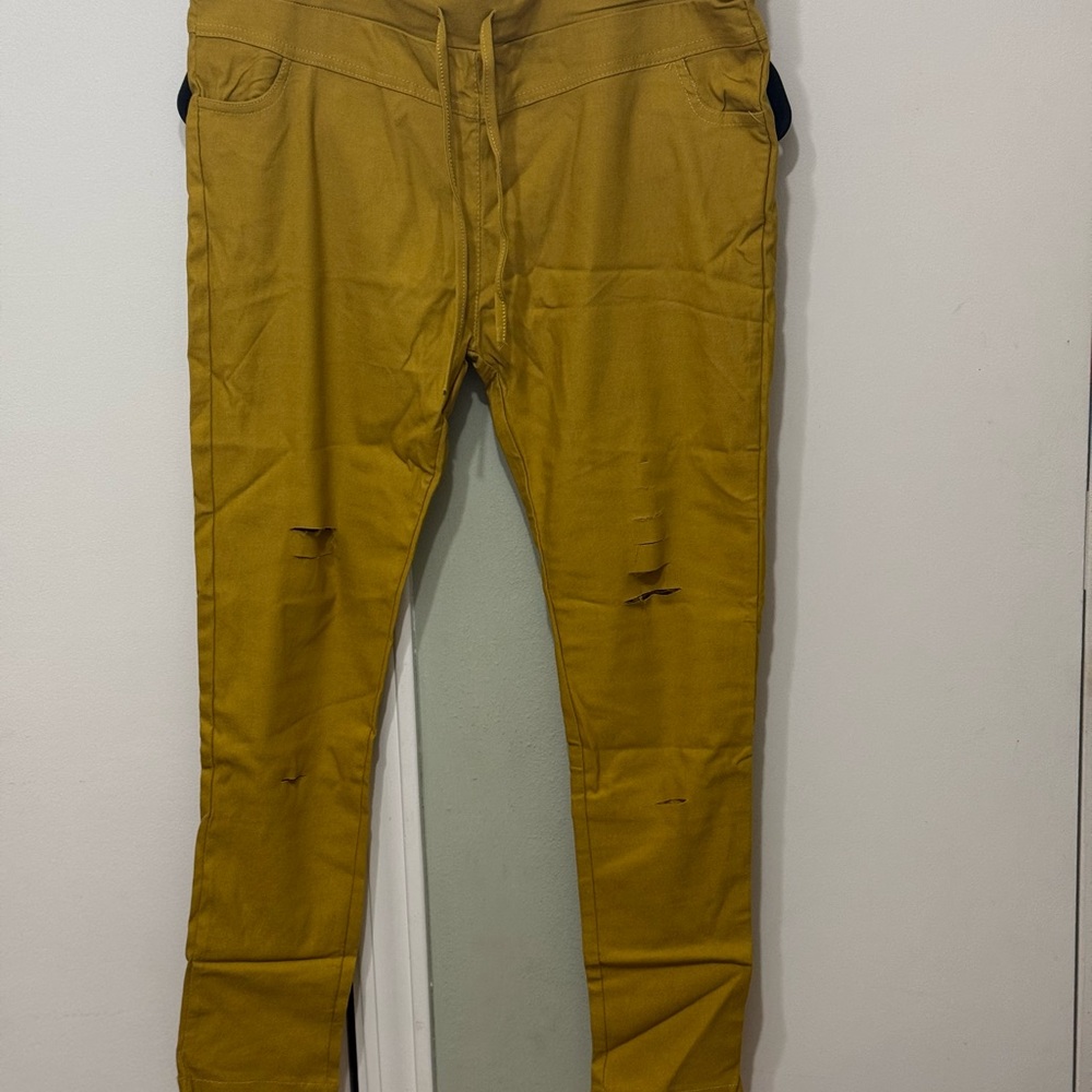 Mustard Distressed Pants